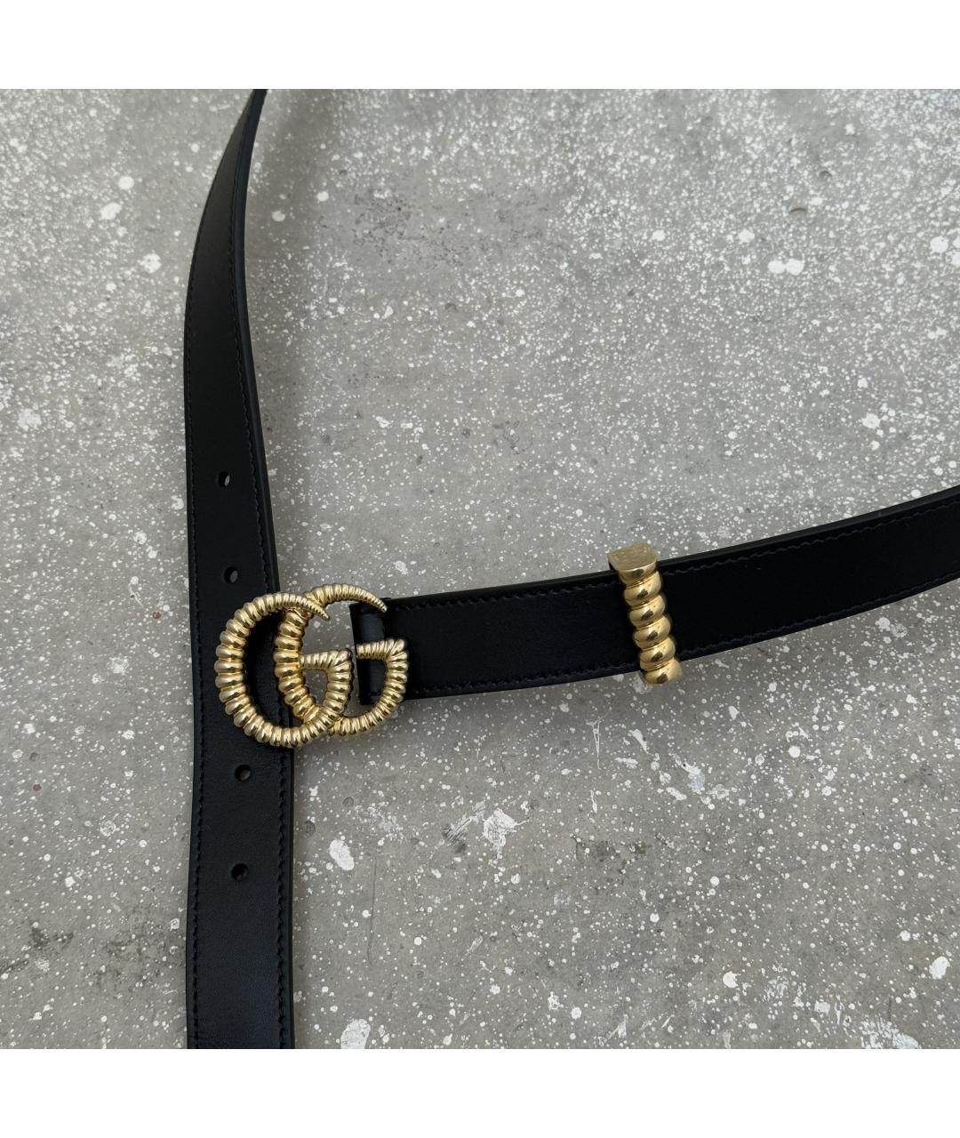 GUCCI Черный кожаный ремень, фото 5