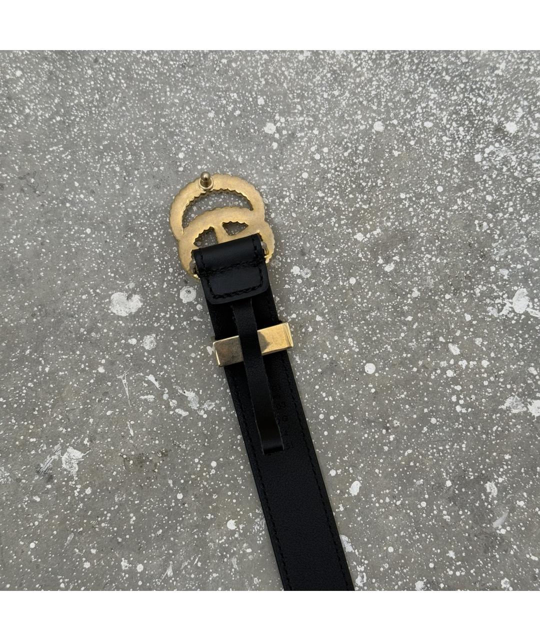GUCCI Черный кожаный ремень, фото 4
