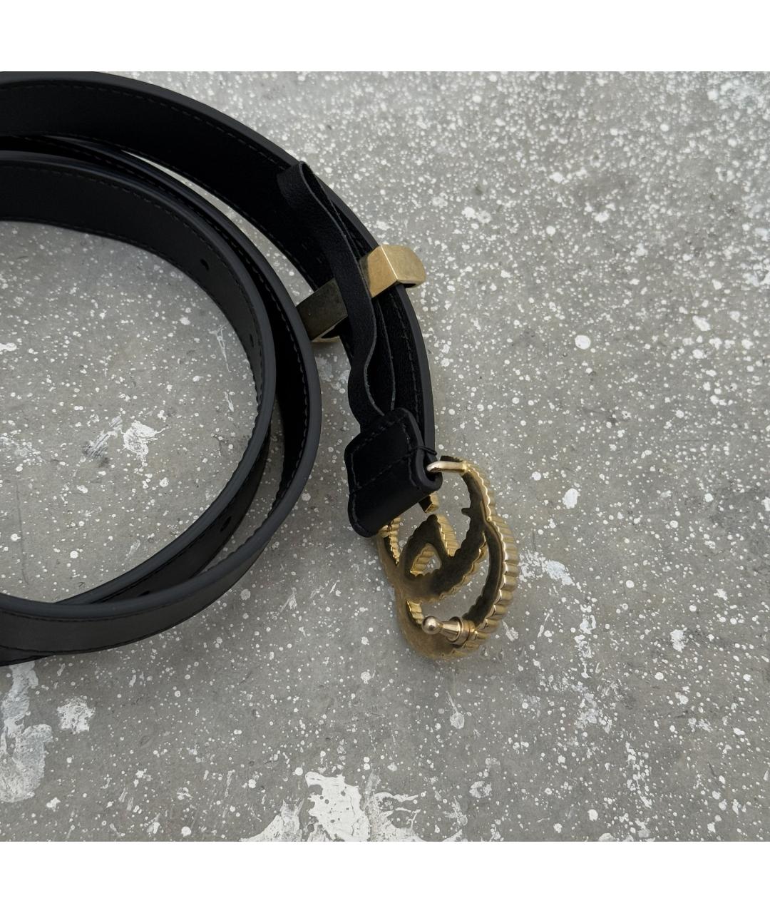 GUCCI Черный кожаный ремень, фото 3
