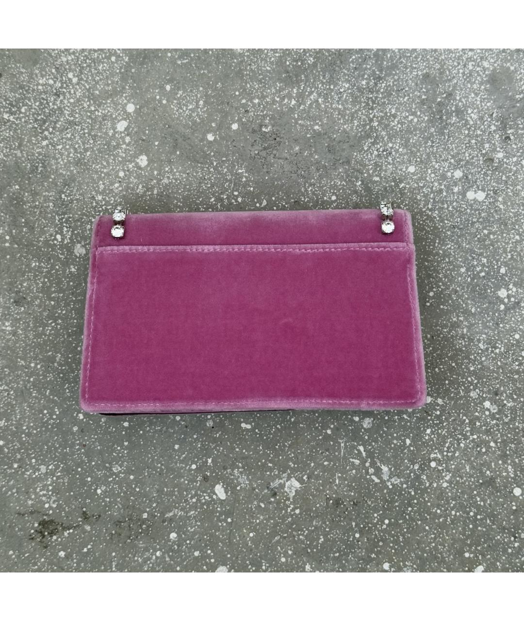 GUCCI Розовая бархатная сумка через плечо, фото 2