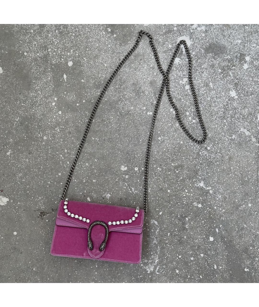 GUCCI Розовая бархатная сумка через плечо, фото 9