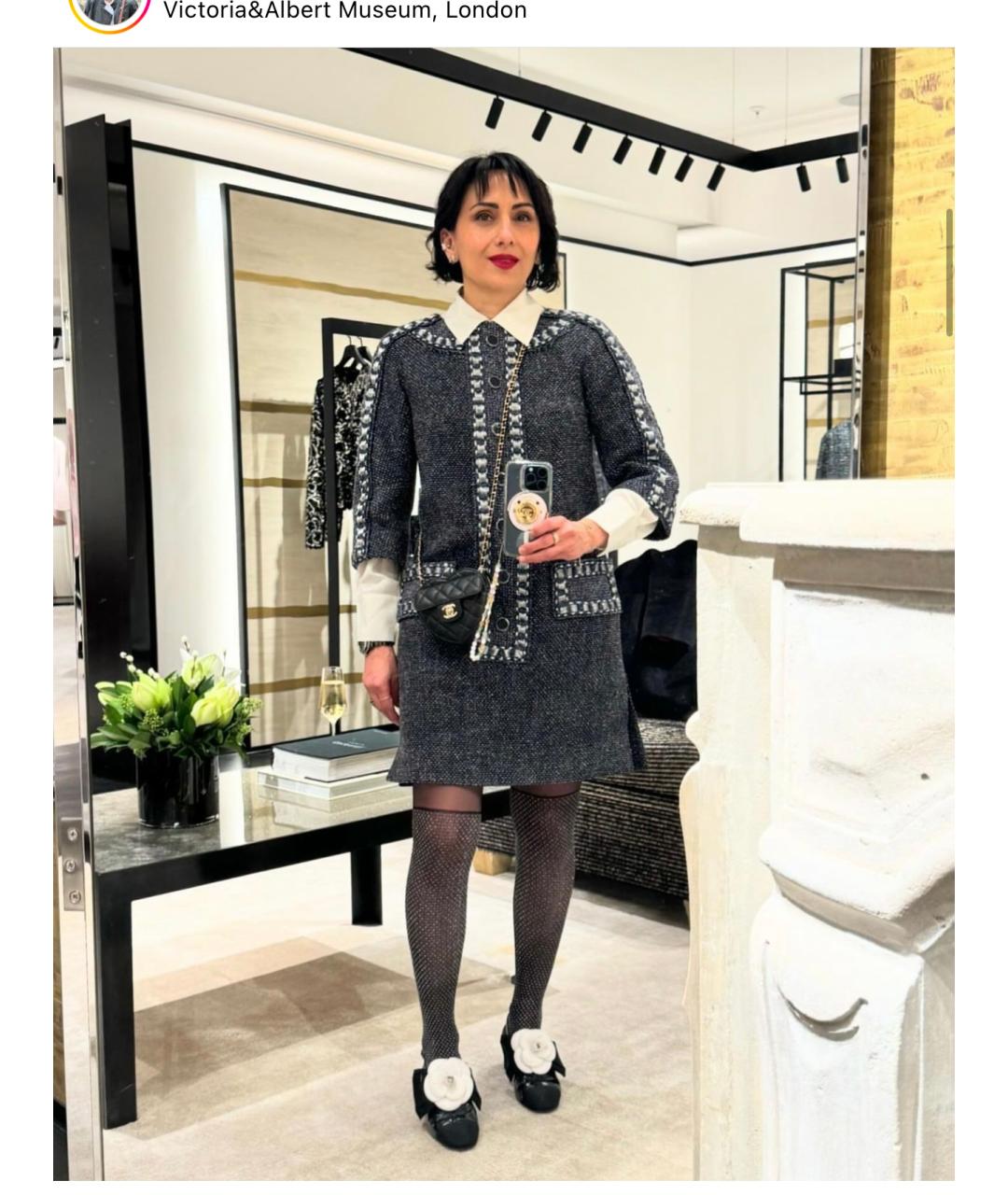 CHANEL Серое твидовое платье, фото 4