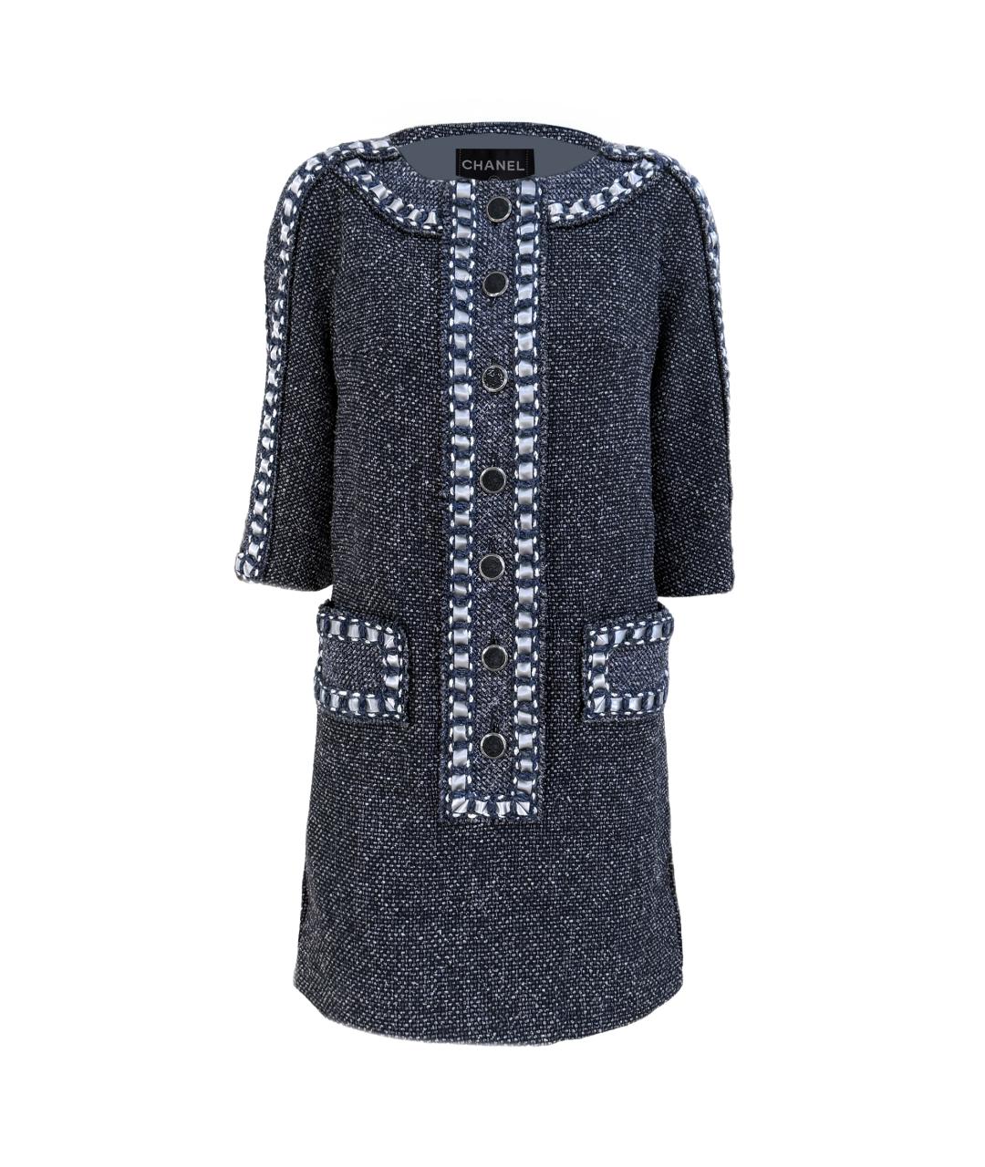 CHANEL Серое твидовое платье, фото 5