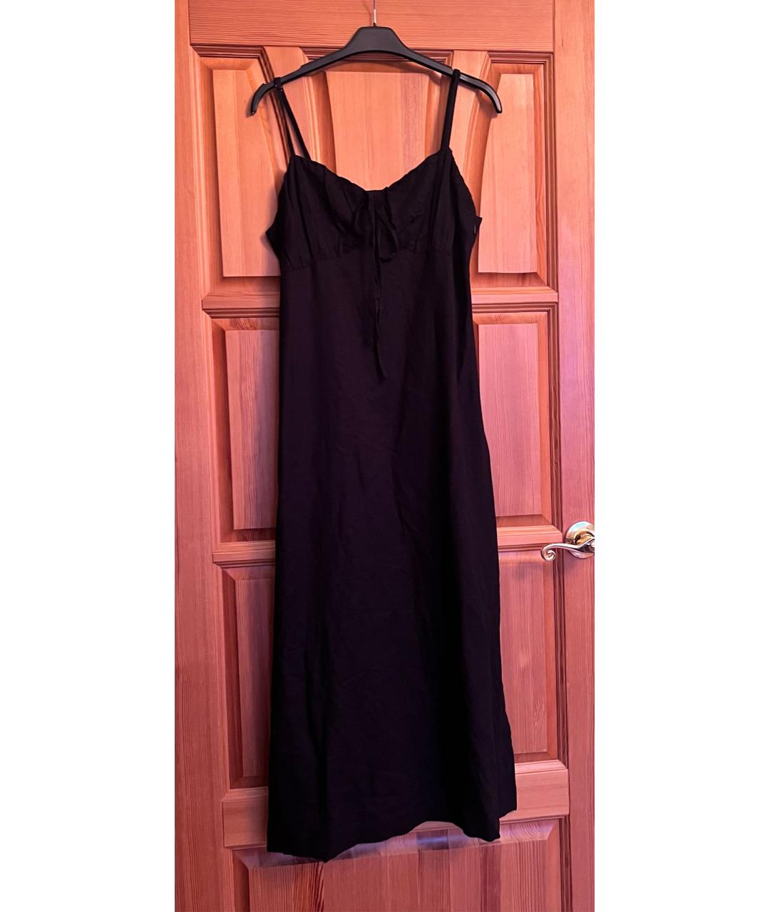 WEEKEND MAX MARA Черный льняной сарафан, фото 4