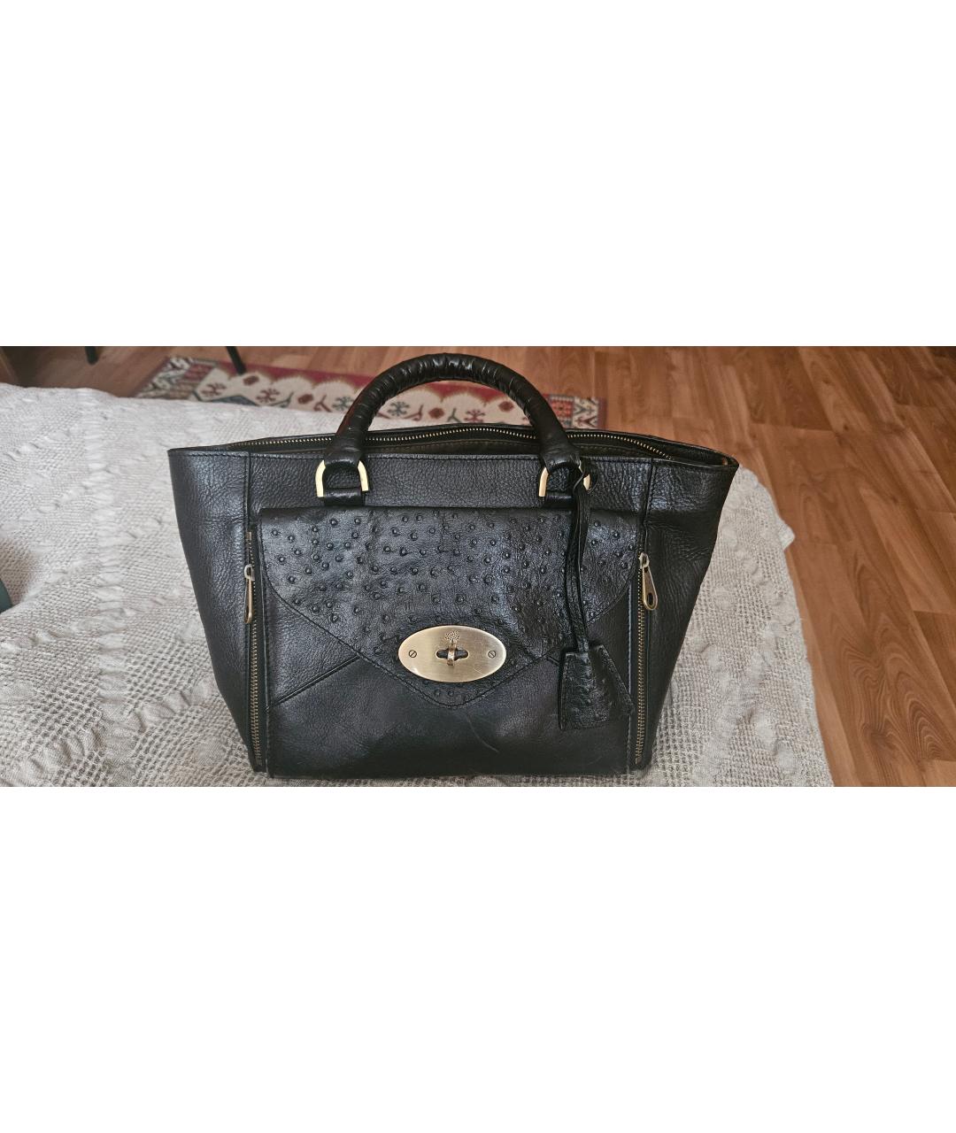 MULBERRY Черная кожаная сумка с короткими ручками, фото 6