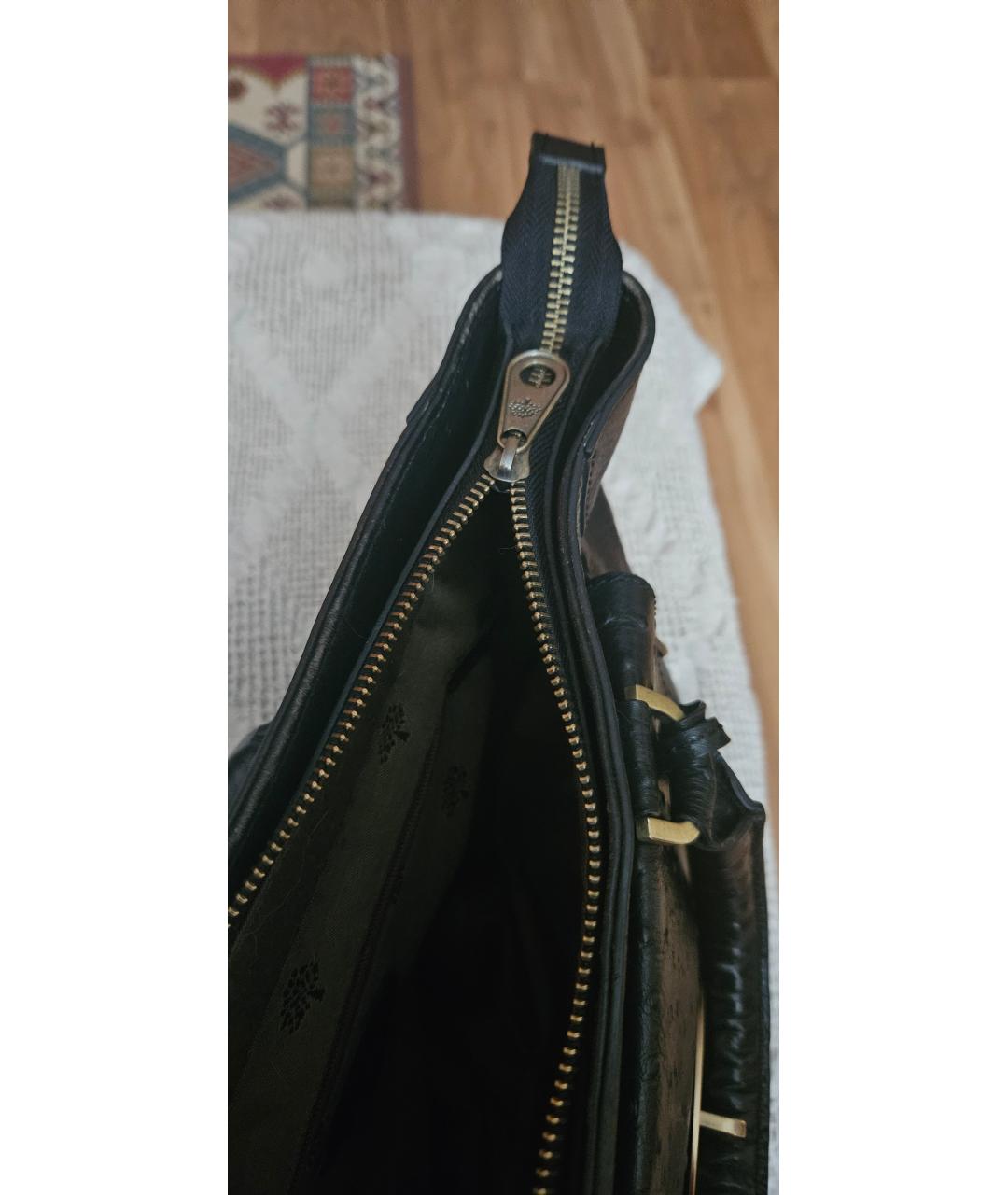 MULBERRY Черная кожаная сумка с короткими ручками, фото 4