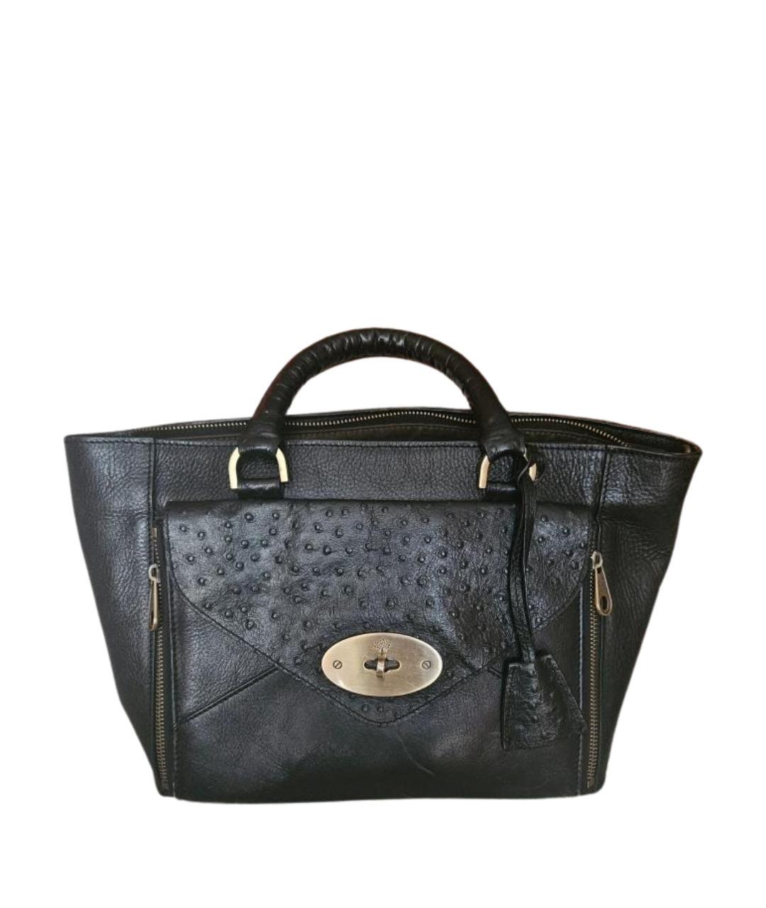 MULBERRY Черная кожаная сумка с короткими ручками, фото 1