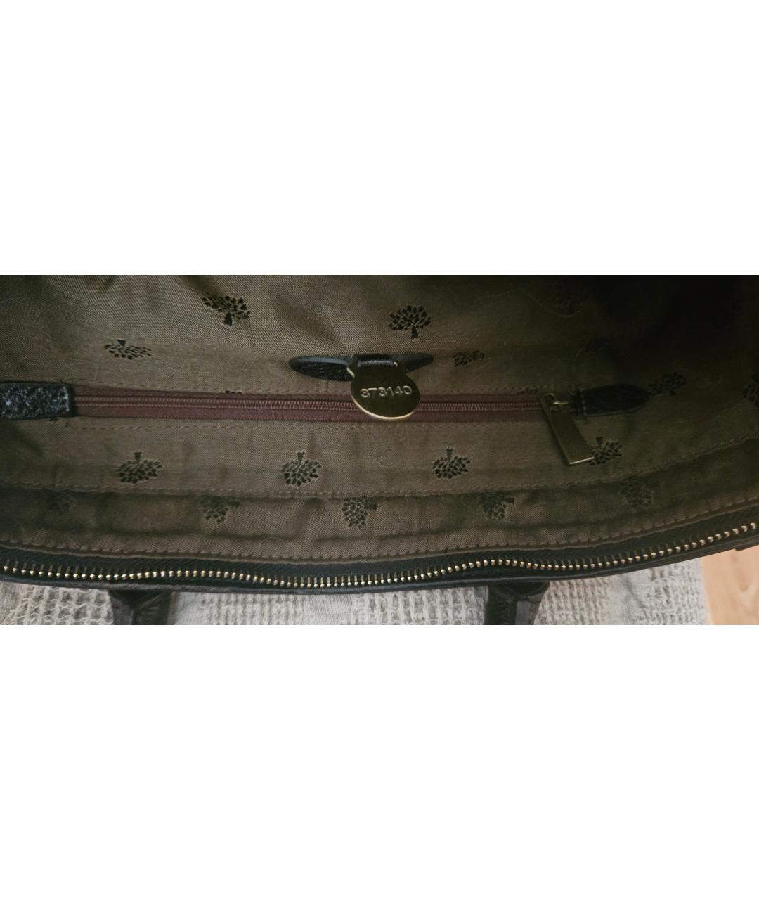 MULBERRY Черная кожаная сумка с короткими ручками, фото 5