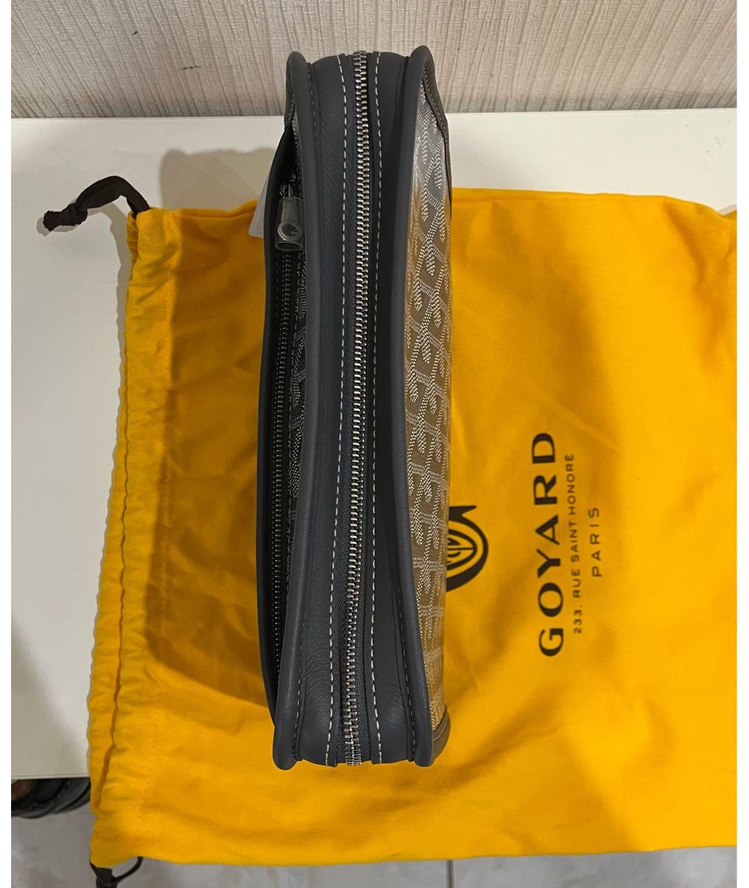 GOYARD Антрацитовая кожаная барсетка, фото 6