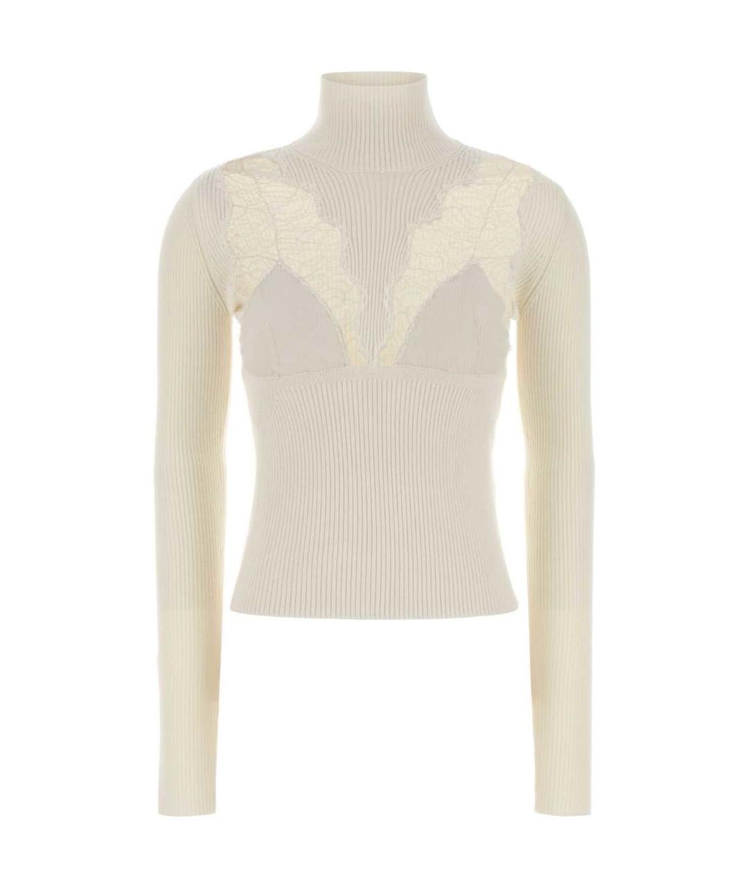 BLUMARINE Бежевый шерстяной джемпер / свитер, фото 2