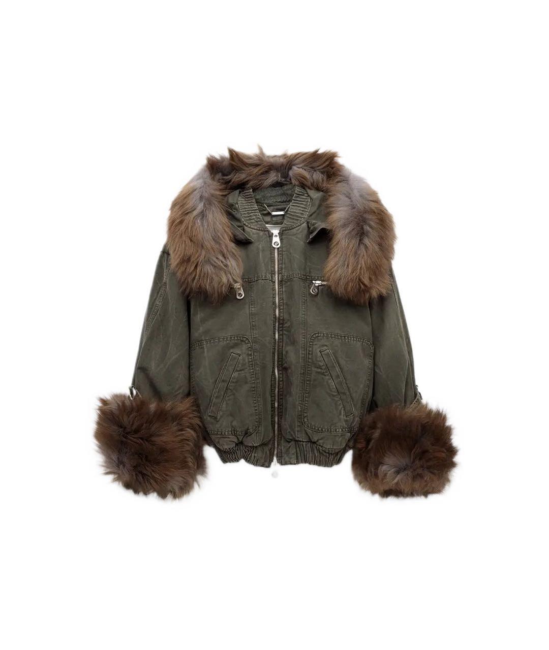 BLUMARINE Хаки хлопковая куртка, фото 2