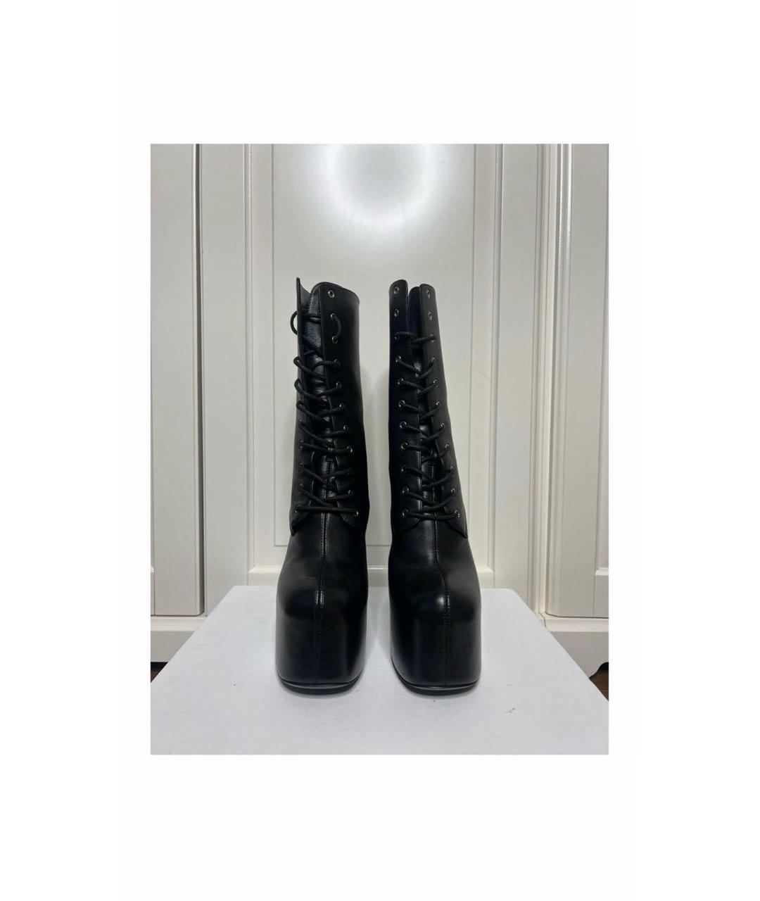 SAINT LAURENT Черные кожаные ботильоны, фото 2