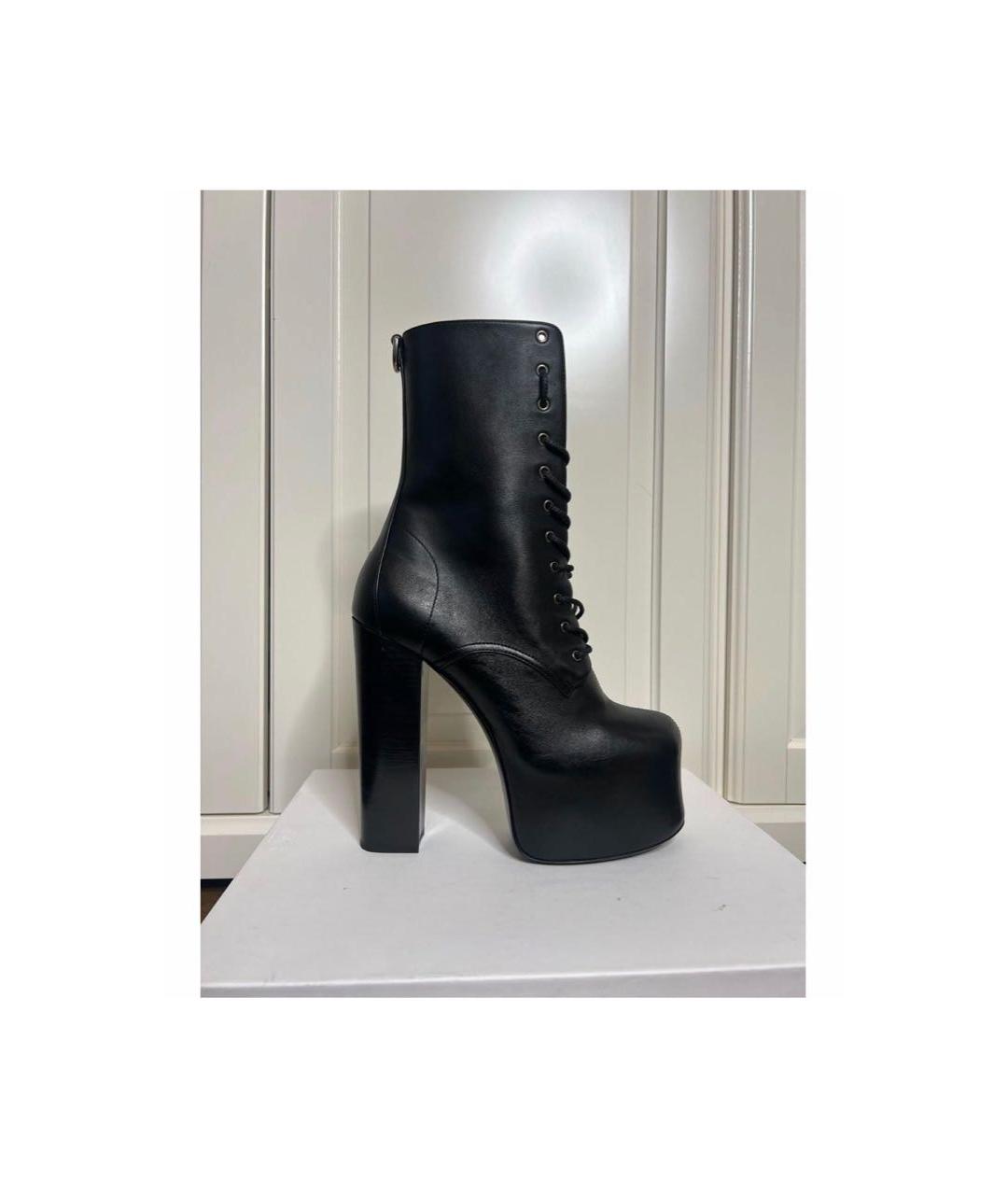 SAINT LAURENT Черные кожаные ботильоны, фото 5