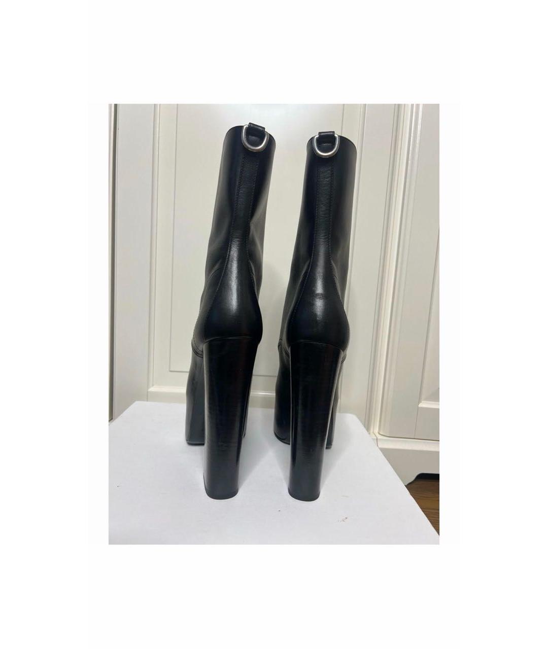 SAINT LAURENT Черные кожаные ботильоны, фото 4