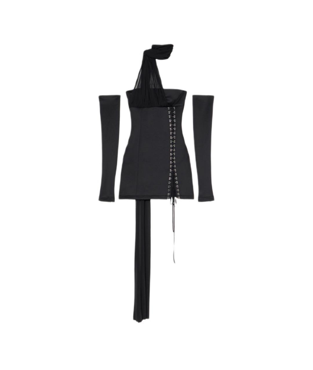 BLUMARINE Черное полиэстеровое коктейльное платье, фото 2