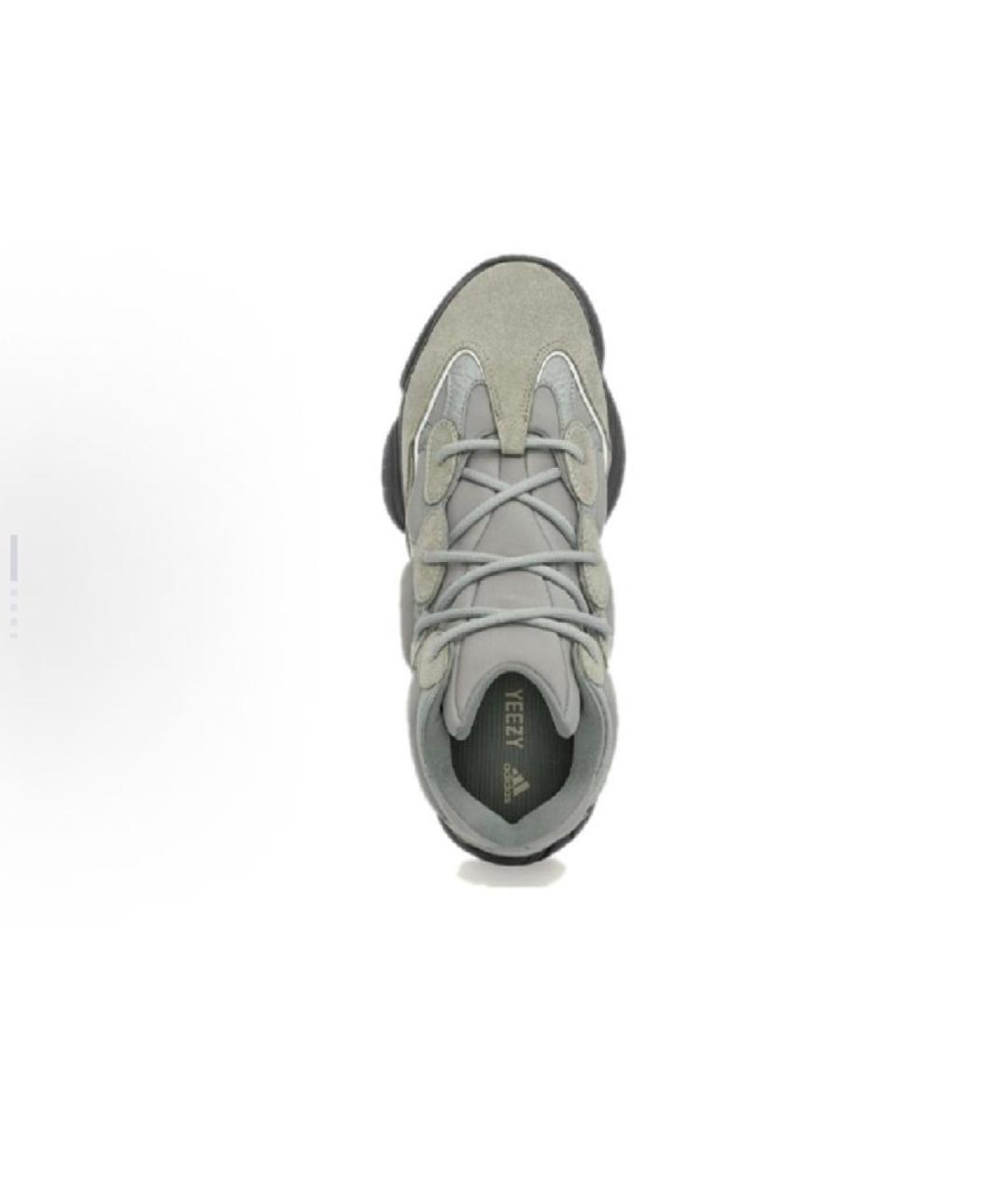 ADIDAS YEEZY Серые кожаные высокие кроссовки / кеды, фото 3