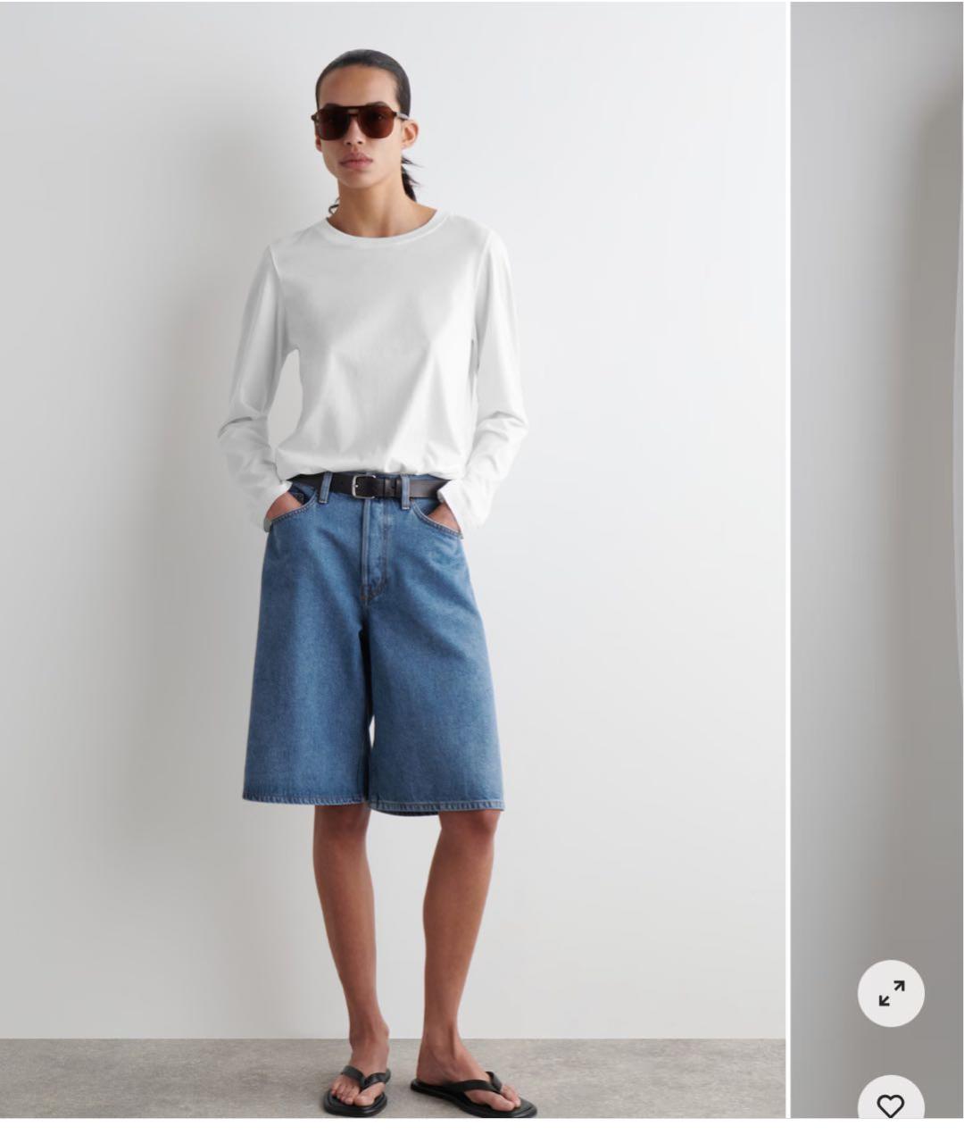 COS Голубые деним шорты, фото 3