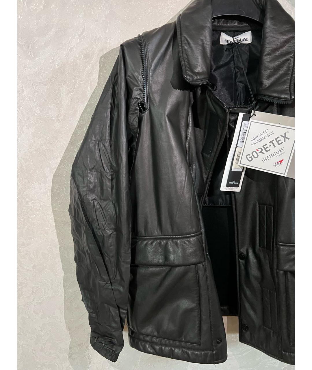 STONE ISLAND Черный кожаный жилет, фото 5