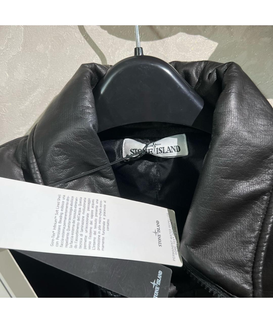 STONE ISLAND Черный кожаный жилет, фото 3