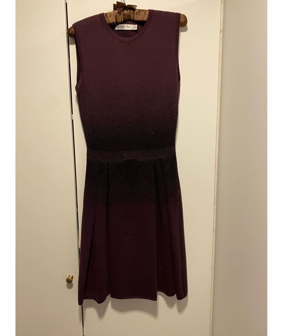 CHRISTIAN DIOR PRE-OWNED Бордовое шерстяное коктейльное платье, фото 5