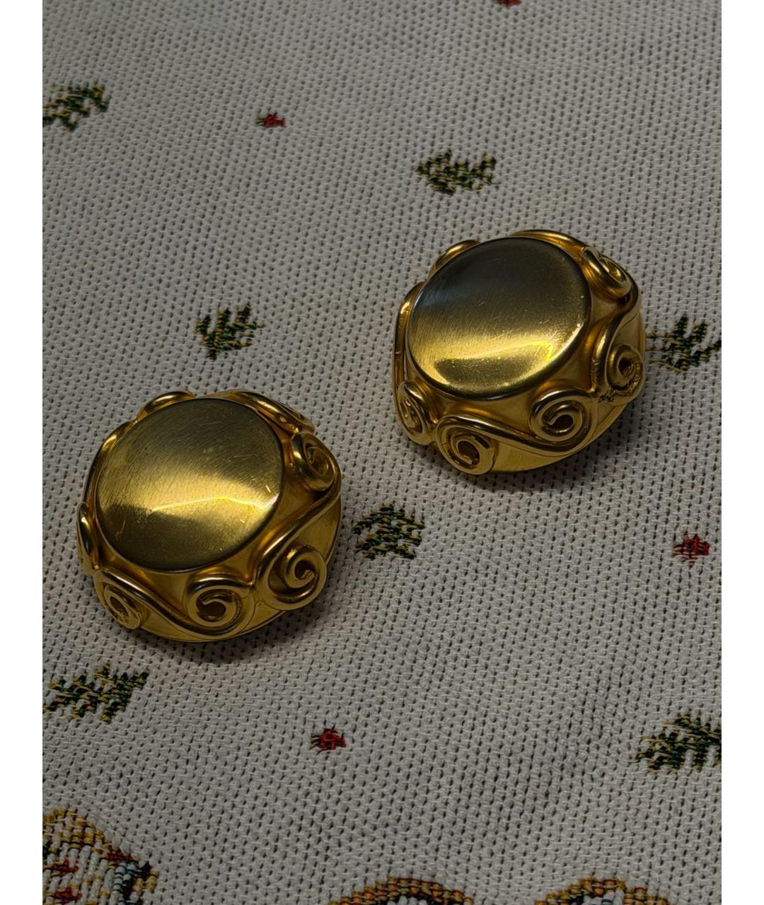 CELINE Золотые латунные клипсы, фото 5