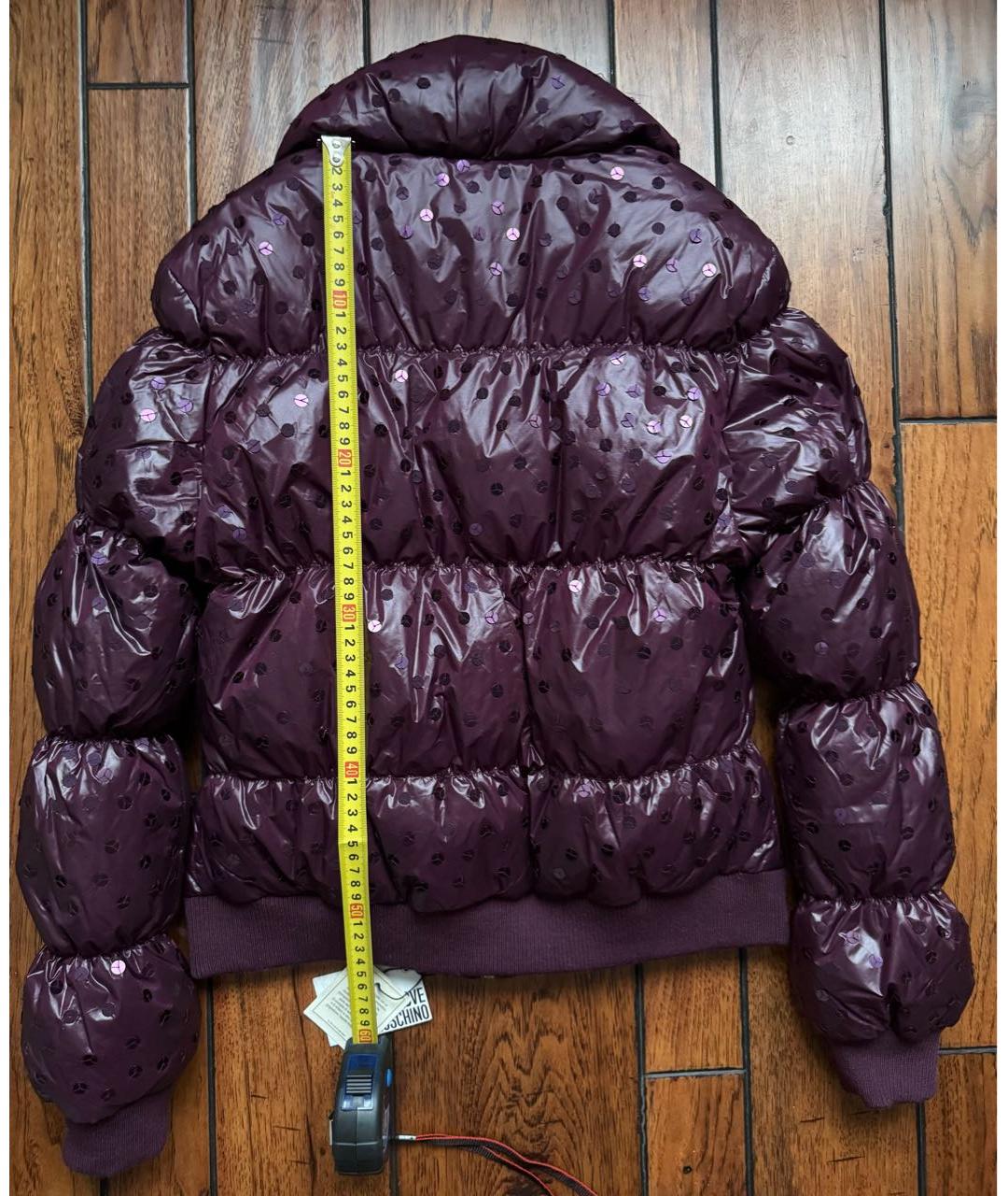 LOVE MOSCHINO Бордовый полиамидовый пуховик, фото 6