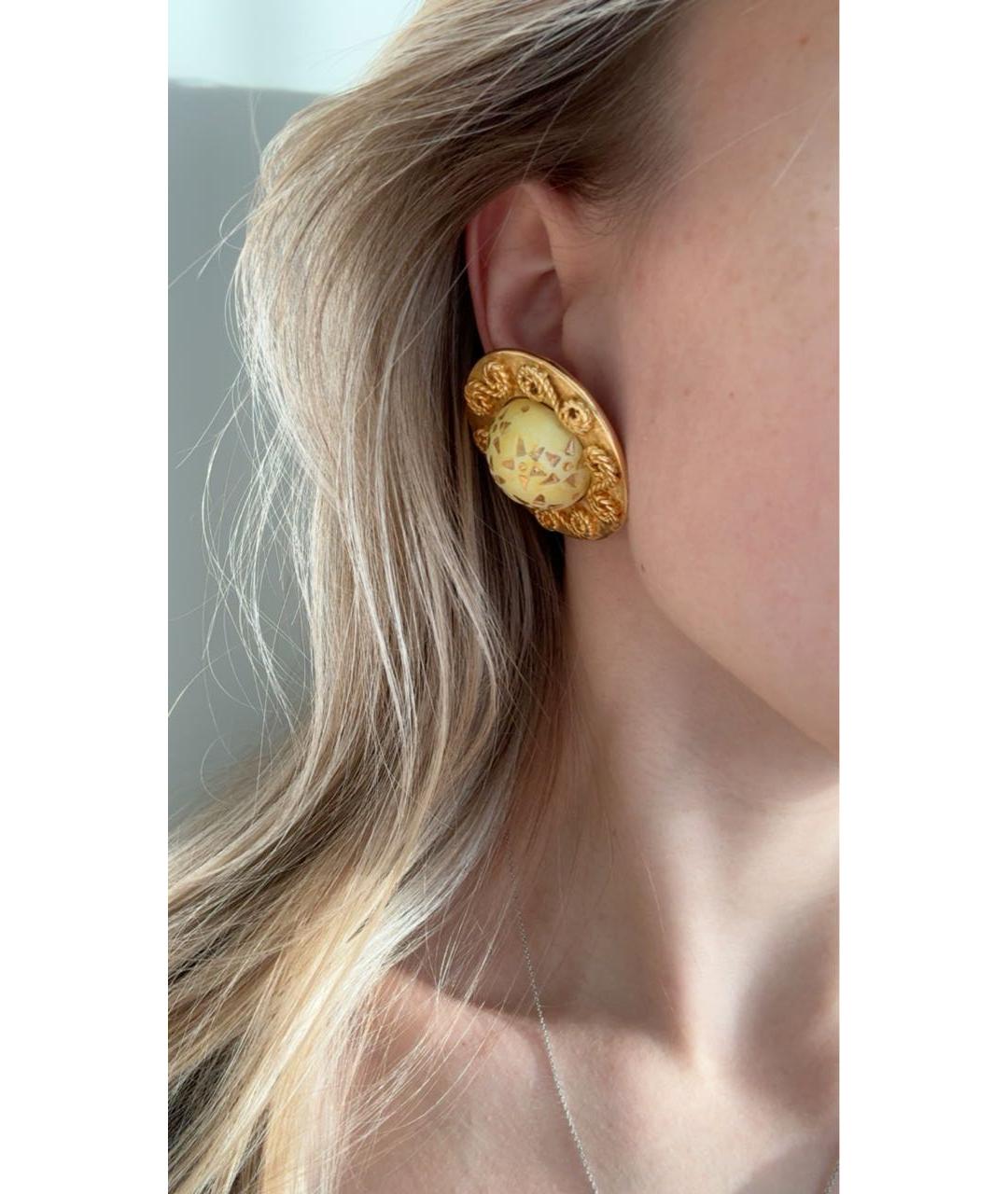 CELINE Золотые металлические клипсы, фото 3