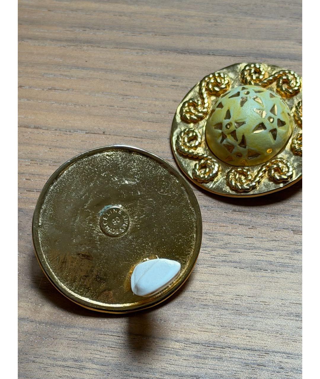 CELINE Золотые металлические клипсы, фото 2