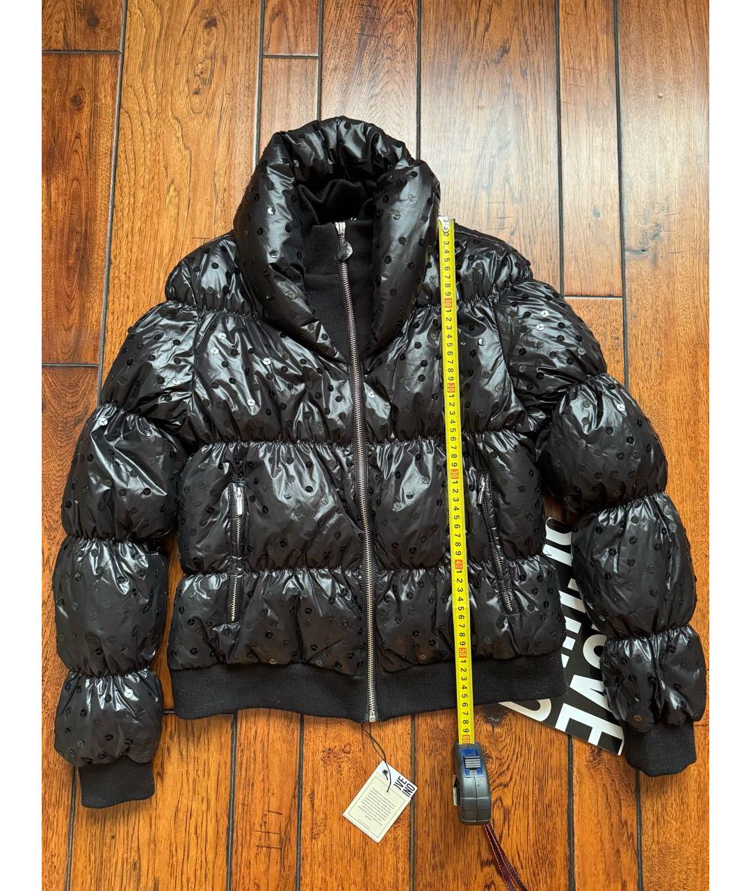 LOVE MOSCHINO Черный полиамидовый пуховик, фото 6