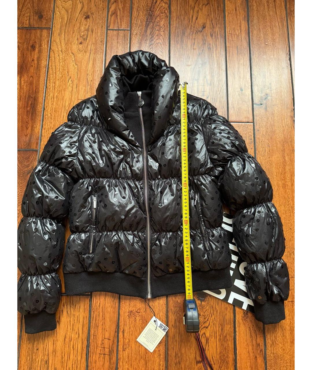 LOVE MOSCHINO Черный полиамидовый пуховик, фото 3