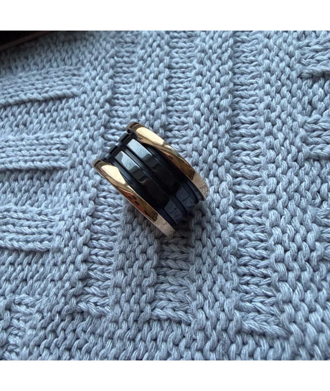 BVLGARI Черное кольцо из розового золота, фото 4