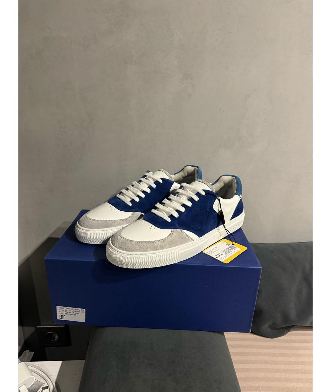 JACOB COHEN Синие кожаные низкие кроссовки / кеды, фото 8