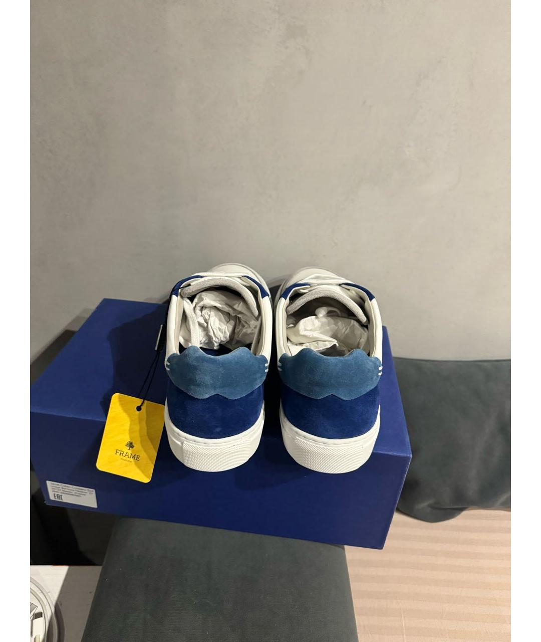 JACOB COHEN Синие кожаные низкие кроссовки / кеды, фото 5
