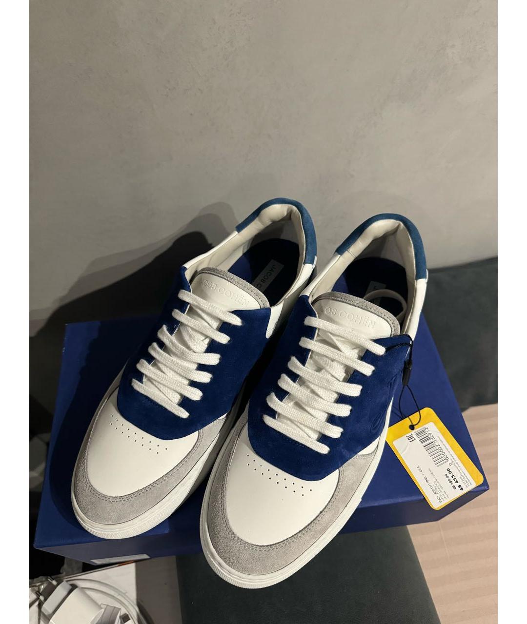 JACOB COHEN Синие кожаные низкие кроссовки / кеды, фото 6