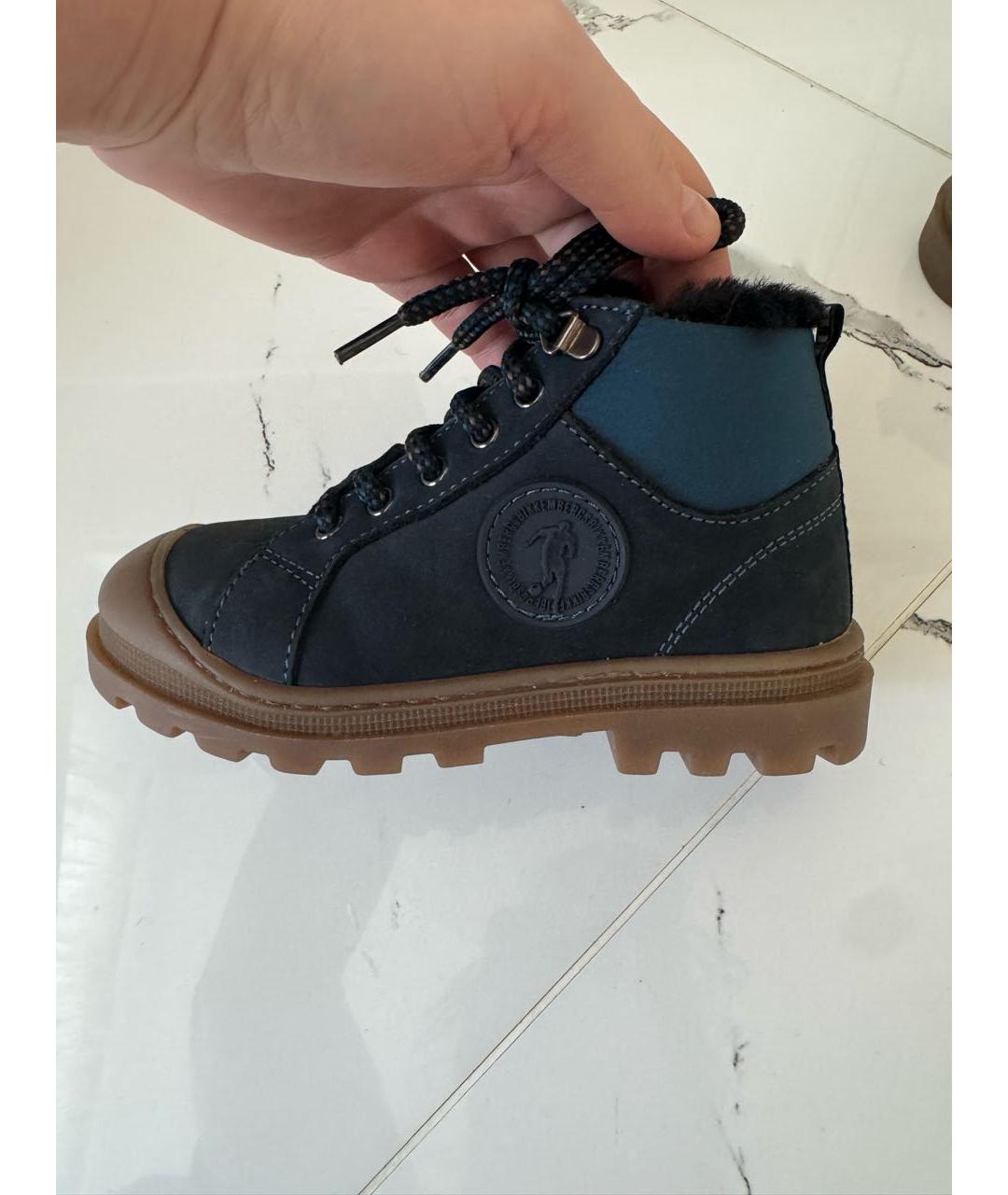 BIKKEMBERGS Темно-синие кожаные ботинки, фото 8