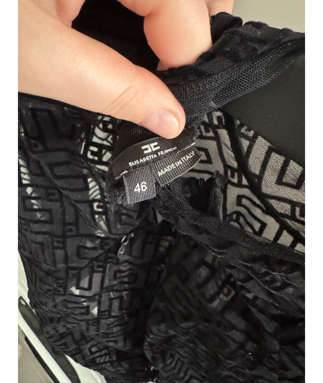ELISABETTA FRANCHI Черная полиэстеровая водолазка, фото 6