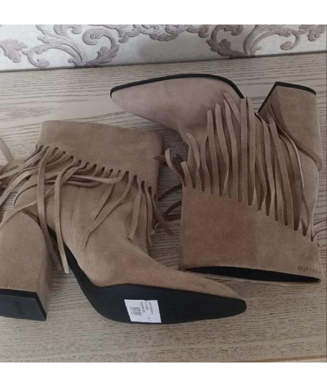 PINKO Серые замшевые ботильоны, фото 3