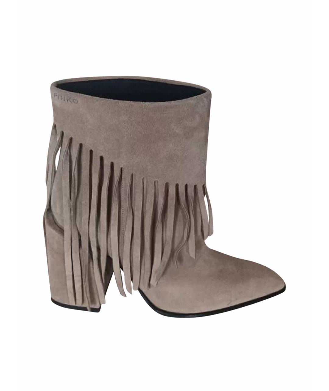 PINKO Серые замшевые ботильоны, фото 1