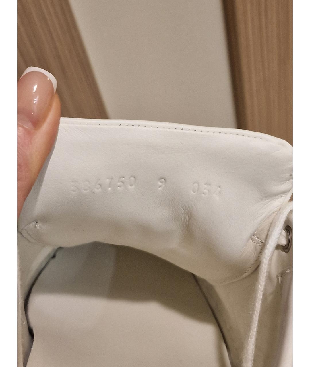 GUCCI Белые кожаные низкие кроссовки / кеды, фото 6