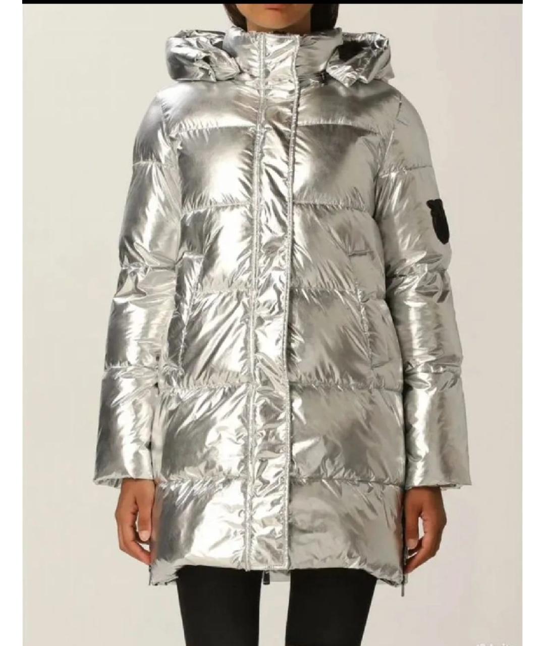 PINKO Серебрянный полиэстеровый пуховик, фото 5