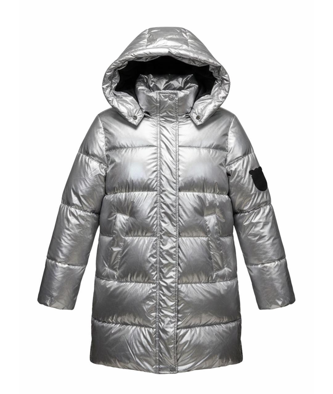 PINKO Серебрянный полиэстеровый пуховик, фото 7