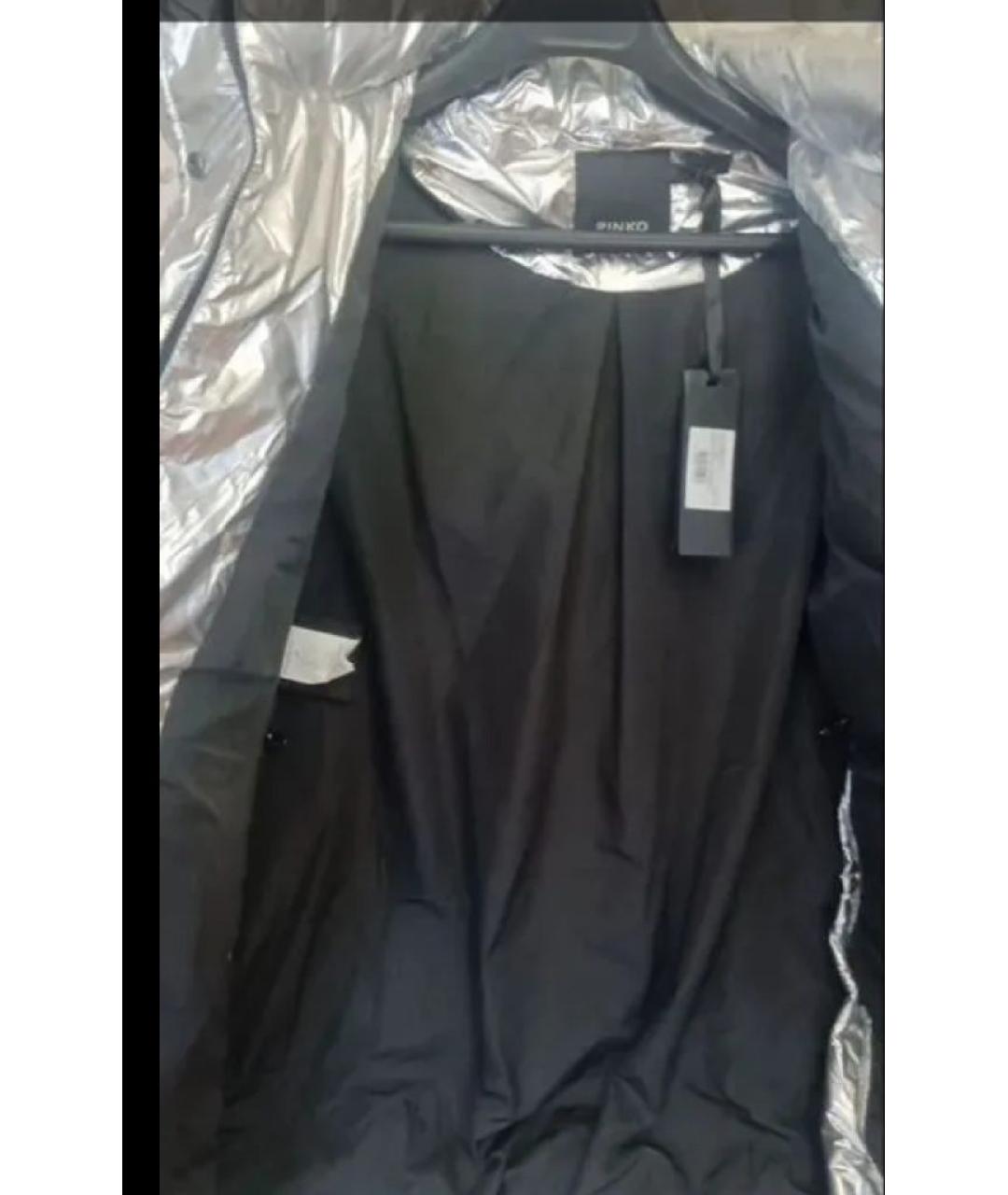 PINKO Серебрянный полиэстеровый пуховик, фото 3