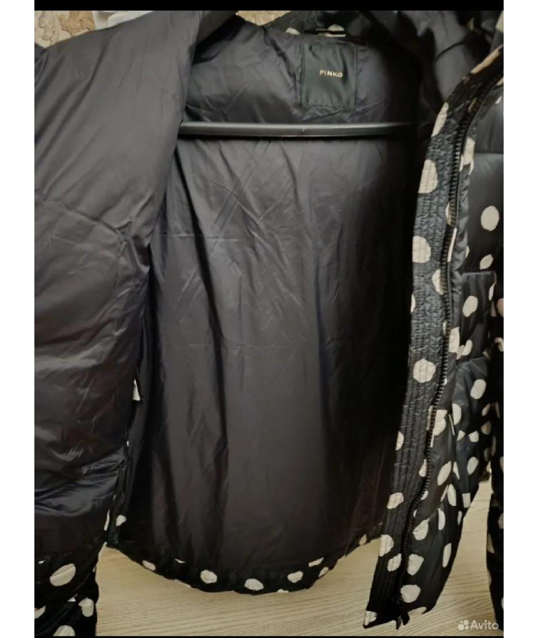 PINKO Черный полиэстеровый пуховик, фото 3