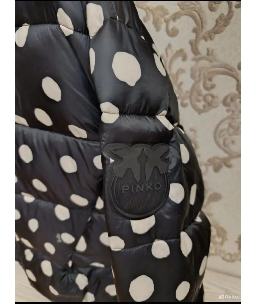 PINKO Черный полиэстеровый пуховик, фото 4