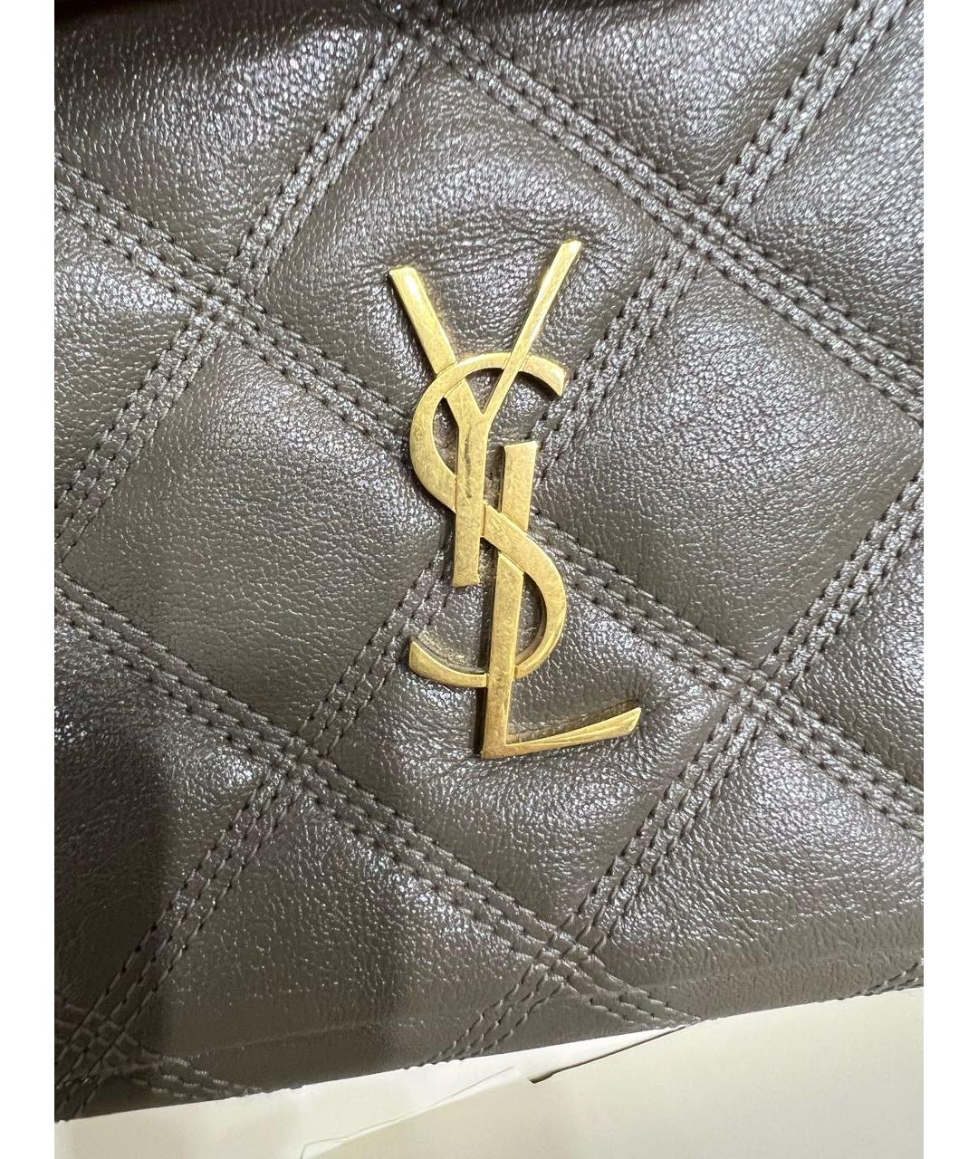 SAINT LAURENT Бежевая кожаная сумка через плечо, фото 5