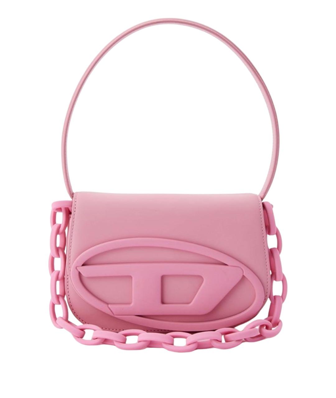 DIESEL Розовая кожаная сумка с короткими ручками, фото 1