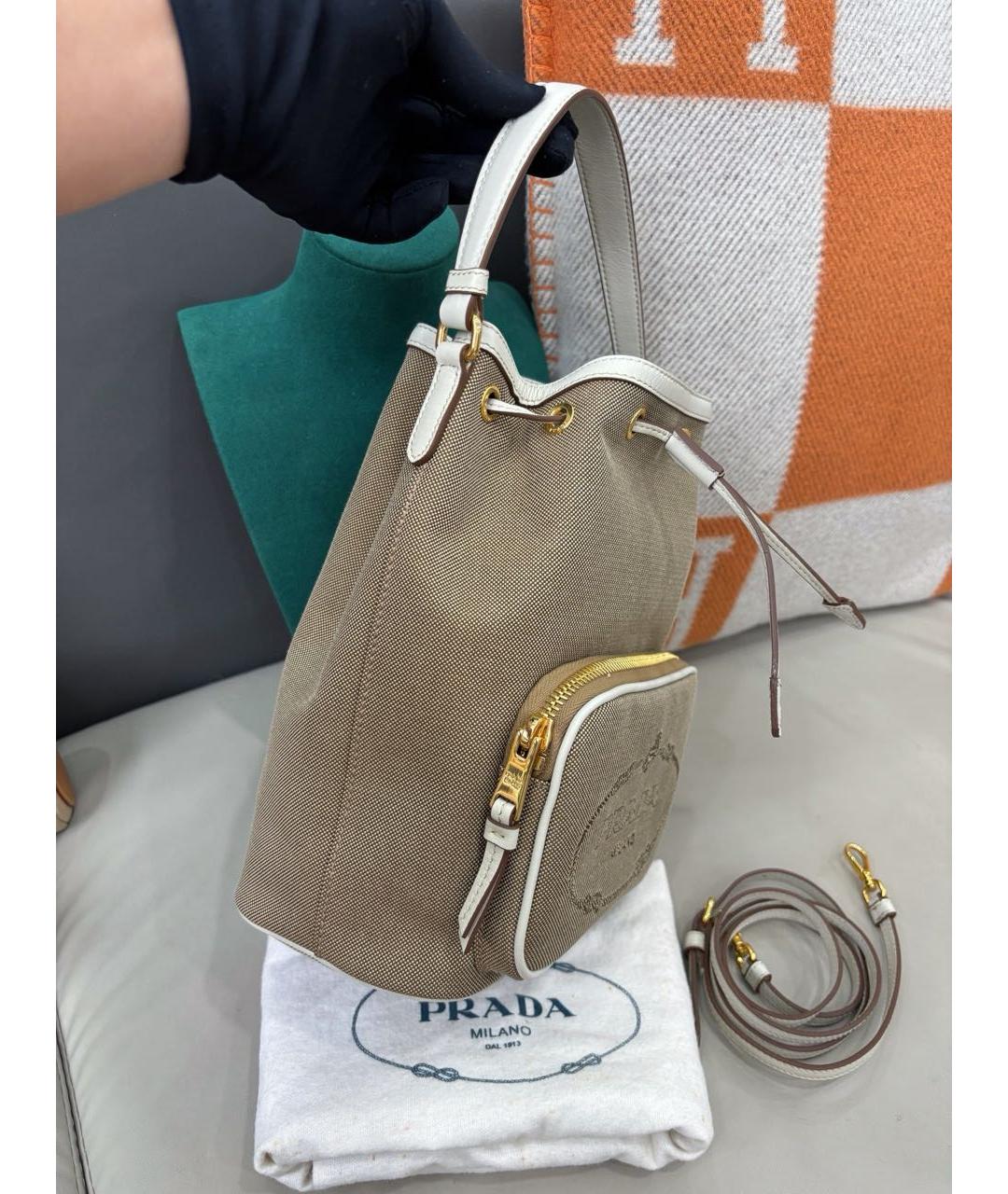 PRADA Бежевая сумка через плечо, фото 3