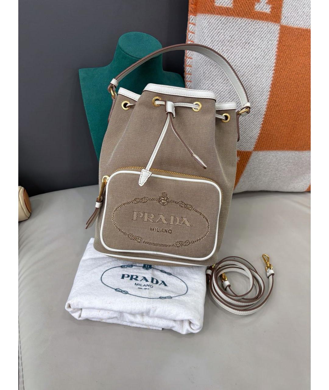 PRADA Бежевая сумка через плечо, фото 9
