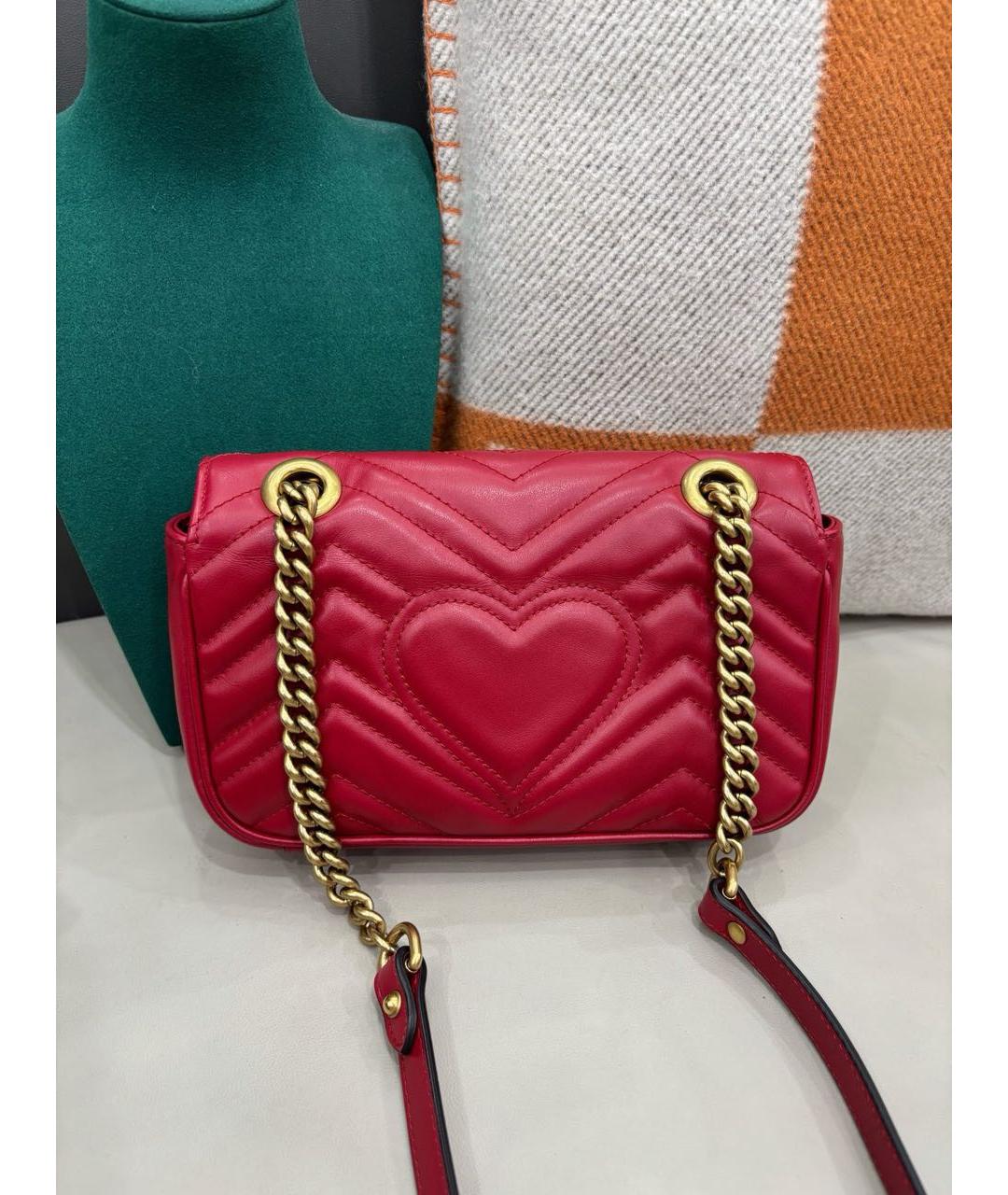 GUCCI Красная кожаная сумка через плечо, фото 3