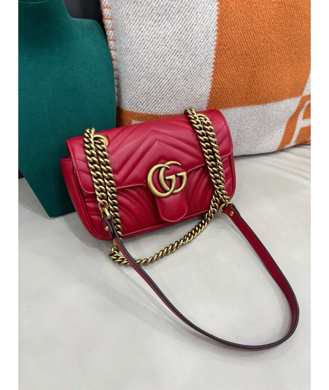 GUCCI Красная кожаная сумка через плечо, фото 2